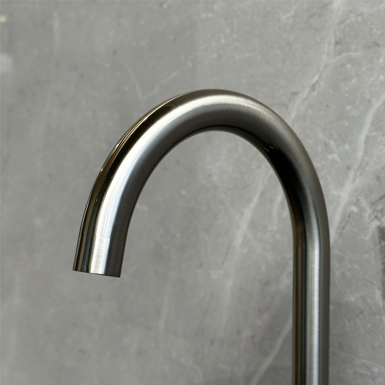 Liquida W22BN Traditional Twin Lever Swivel Brushed Nickel Kitchen Mixer Tap